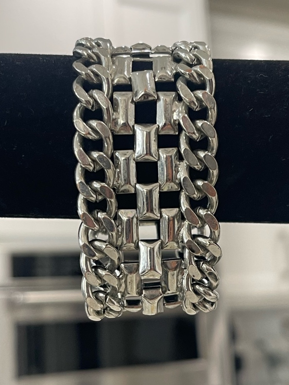 Silver-Tone Wide Link Bracelet - Women